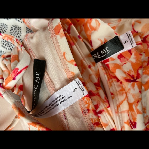 SOLD Adore Me Coral Floral Tie Bikini - Picture 3 of 3